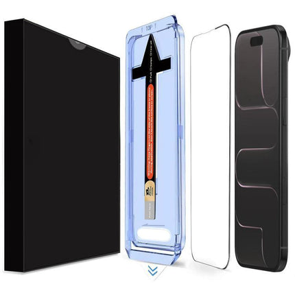 LK Tempered Glass Screen Protector for Daily iPhone Use clear tempered glass with alignment tray, applicator and packaging for everyday protection