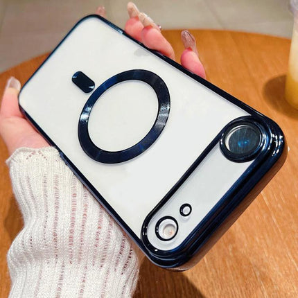 Protective iPhone Case for Everyday Use and Travel - slim white TPU case with MagSafe ring, camera protection and easy port/button access