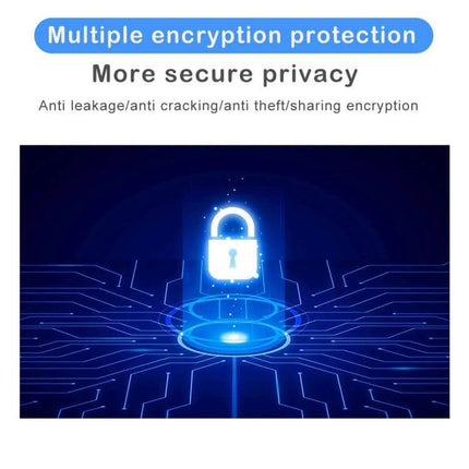W2 Compact Wireless Smart Camera for Home Security showing encryption padlock graphic highlighting secure privacy and anti-leakage protection
