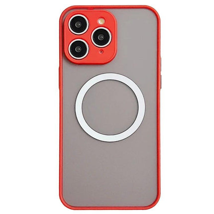 Hawkeye Skin Feel MagSafe Case For Everyday iPhone Protection Against Minor Scratches - slim red-accent clear TPU case with MagSafe ring