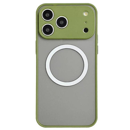 Hawkeye Phone Case For iPhone Daily Activities showing green acrylic and TPU hybrid case with MagSafe ring, camera cutouts, and full coverage protection