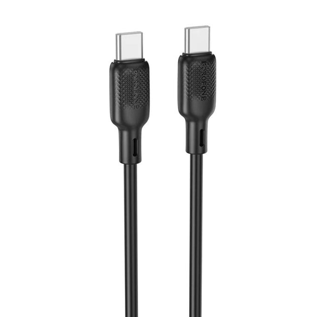 Charge your devices easily with this BOROFONE Type-C cable - 2m black USB-C to USB-C charging cable for phones and laptops