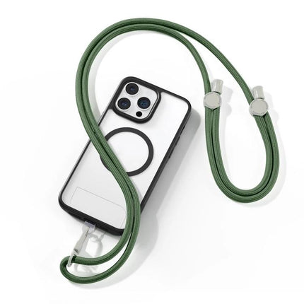 DUX DUCIS Adjustable Crossbody Neck Phone Lanyard for Hands-Free Use - green adjustable neck strap with phone case shown