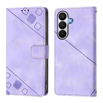 Embossed Leather Wallet Case With Card Slots For Samsung