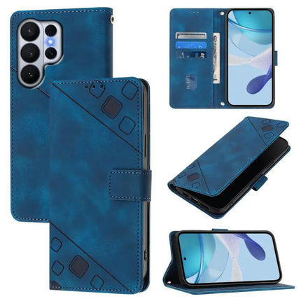 Embossed Leather Wallet Case Galaxy S26 Series Card Slots