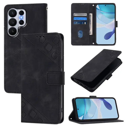 Embossed Leather Wallet Case Galaxy S26 Series Card Slots