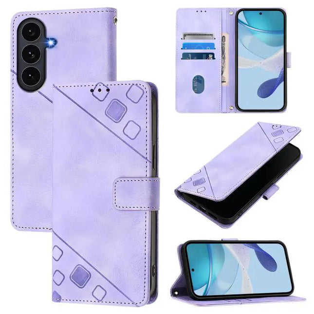 Embossed Leather Wallet Case Galaxy S26 Series Card Slots