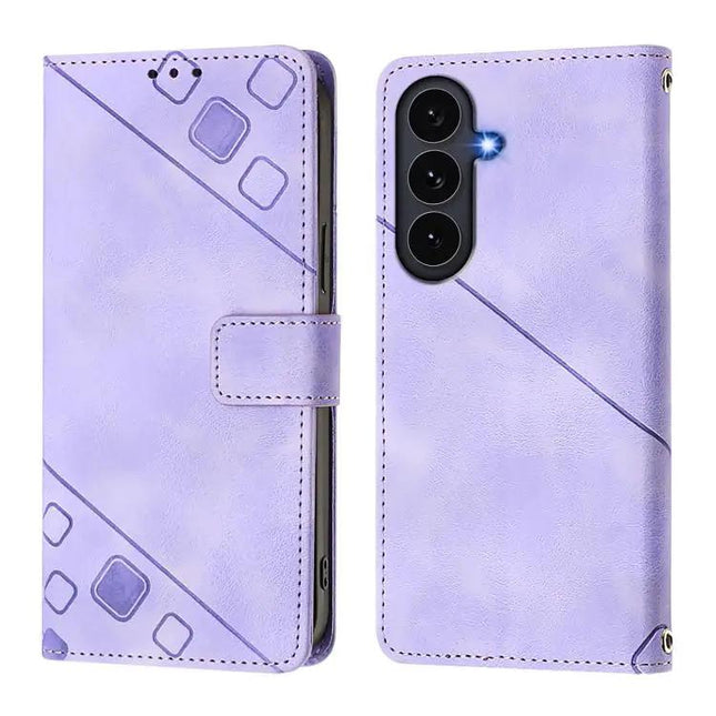 Embossed Leather Wallet Case Galaxy S26 Series Card Slots