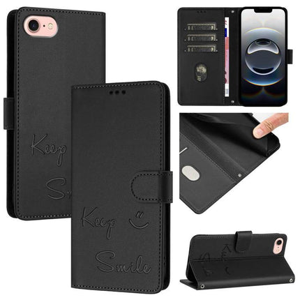 Smile Leather Case for Everyday Phone and Card Storage, Conveniently Stows Up to Three Cards black folio wallet with 3-card sleeve, cash pocket and kickstand