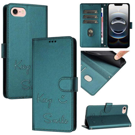 Smile Leather Case for Everyday Phone and Card Storage, Conveniently Stows Up to Three Cards - teal folio with 3 card slots, cash pocket, RFID blocking, kickstand
