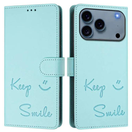 Smile Embossing Leather Case For Card And Cash Storage