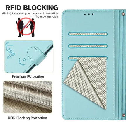 Smile Embossing Leather Case For Card And Cash Storage