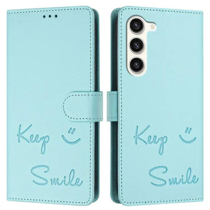 Smile Embossing Leather Phone And Card Case For Everyday Errands And Travel Essentials
