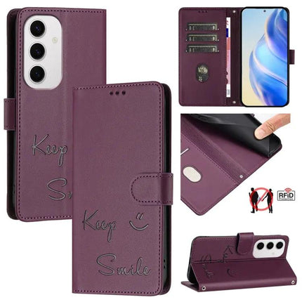 Smile Embossing Leather Case For Daily Phone And Essentials