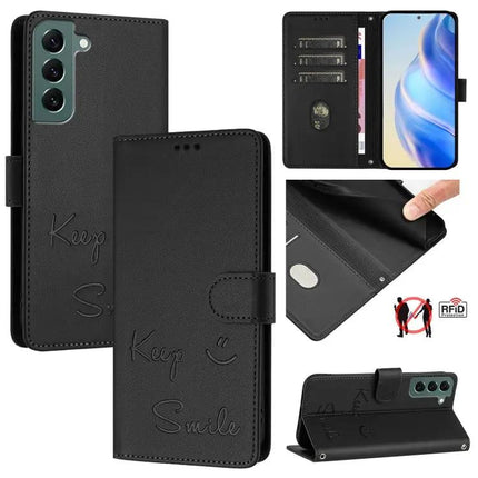 Smile Embossing Leather Phone And Card Case For Everyday Errands And Travel Essentials