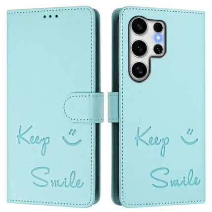 Smile Embossing Leather Case For Daily Phone And Essentials