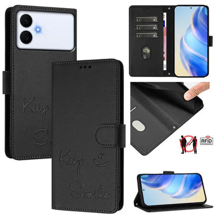 Smile Embossing Leather Case For Daily Essentials And Phone Protection For Everyday Errands