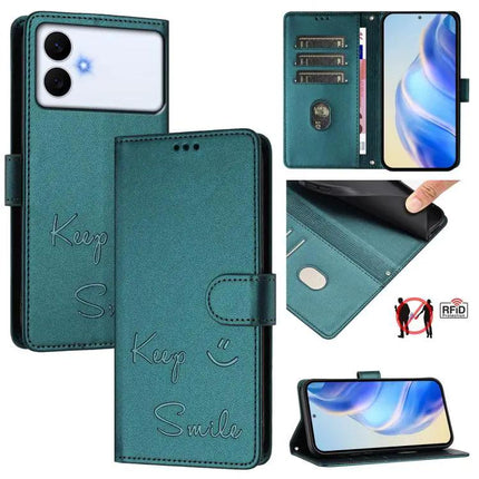 Smile Embossing Leather Case For Daily Essentials And Phone Protection For Everyday Errands