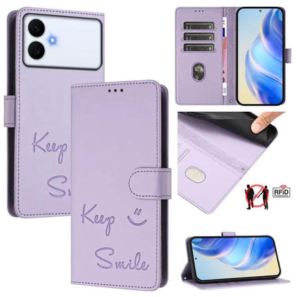 Smile Embossing Leather Case For Daily Essentials And Phone Protection For Everyday Errands