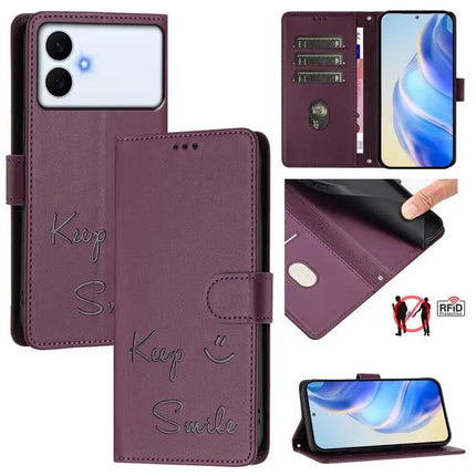 Smile Embossing Leather Case For Daily Essentials And Phone Protection For Everyday Errands