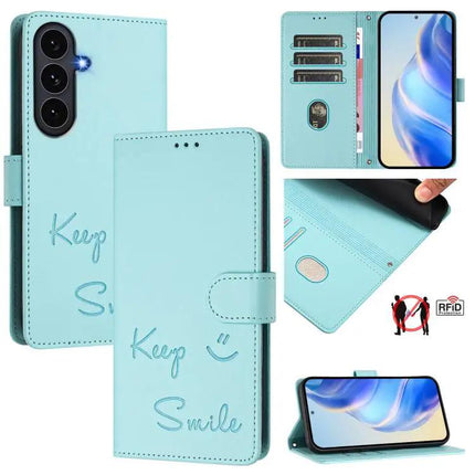 Smile Embossing Leather Case For Daily Essentials And Phone Protection For Everyday Errands