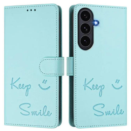Smile Embossing Leather Case For Daily Essentials And Phone Protection For Everyday Errands