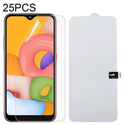 Hydrogel Screen Protector, 25 Pack for iPhone and Samsung showing clear film on flat phone screen preserving touch clarity and scratch resistance