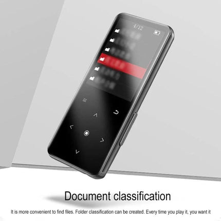 A20 MP4 Player with 2.0 Inch Color Touch Screen and Bluetooth showing playlist on 2.0-inch touch screen with folder icons