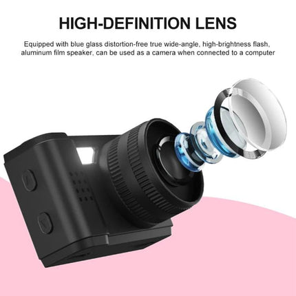 Portable Mini HD Screen Camera for Everyday Photography showing exploded high-definition lens and compact body