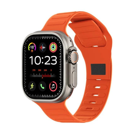 WK Smart Watch for Everyday Health and Activity Tracking - orange band smartwatch showing time, activity icons, heart rate and step tracking on display