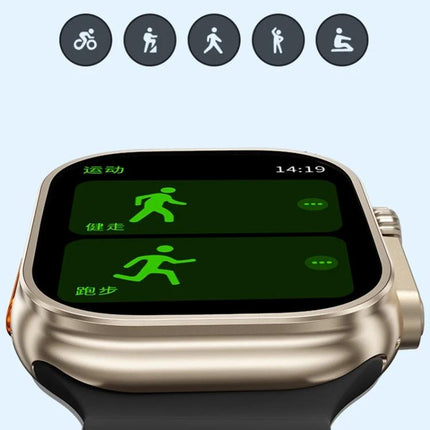 WK Smart Watch for Everyday Health and Activity Tracking showing step and run tracking on gold case smartwatch display