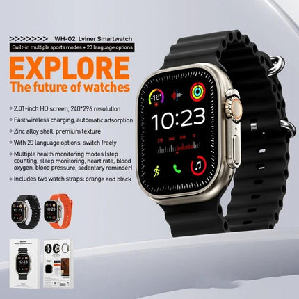 WK Smart Watch for Everyday Health and Activity Tracking showing black band smartwatch face with step, heart rate, and sleep icons