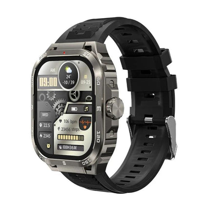 WK Smart Watch for Staying Connected in Daily Life - rugged smartwatch with call, message alerts and health tracking on black strap