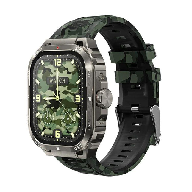 WK Smart Watch for Staying Connected in Daily Life - camo sport smartwatch showing notifications, heart and step tracking