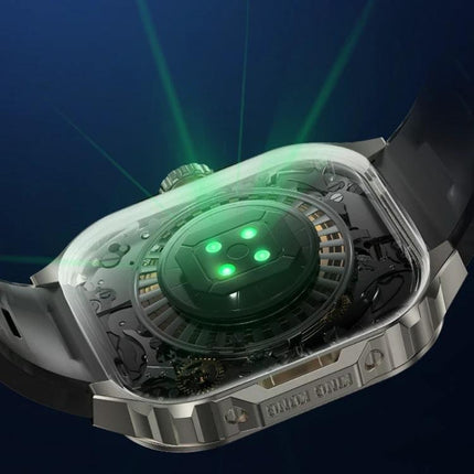 WK Smart Watch for Staying Connected in Daily Life showing rear sensors and health monitoring LEDs