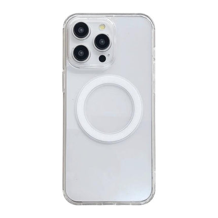 Clear TPU Phone Case For Everyday Device Protection — transparent MagSafe‑compatible slim TPU case showing phone design