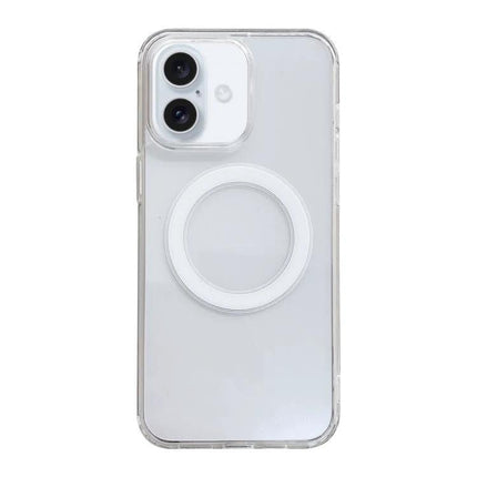 Clear TPU Phone Case For Everyday Device Protection showing transparent slim MagSafe-compatible design with precise cutouts