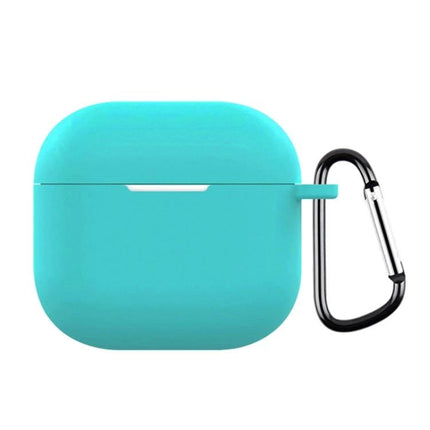 Silicone Case Keeps Earphones Secure for Daily Activities turquoise silicone earbud case with carabiner