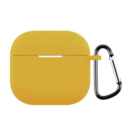 Silicone Case Keeps Earphones Secure for Daily Activities - Yellow Silicone Earphone Case With Carabiner