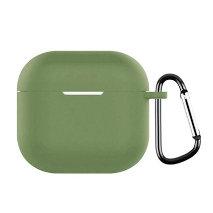 Silicone Case Keeps Earphones Secure for Daily Activities green silicone earphone case with carabiner