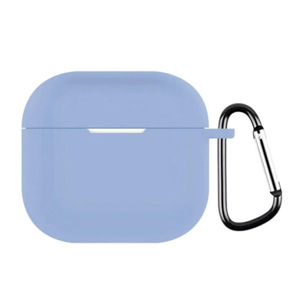 Silicone Case Keeps Earphones Secure for Daily Activities — Light Blue Durable Silicone Case With Carabiner