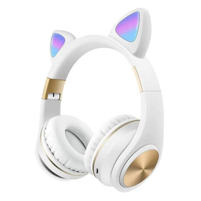 Cat Ears Bluetooth Wireless Gaming Headset With Lights | Syndmart
