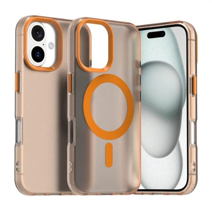 Candy Slim iPhone TPU Case for Everyday Protection During Busy Commutes and Daily Handling - slim gold TPU case with orange MagSafe ring