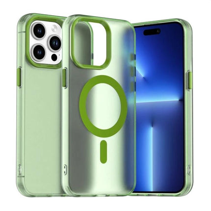 Candy MagSafe Case for iPhone 15 Everyday Protection for Daily Activities and Everyday Comfort — translucent green PC+TPU MagSafe-compatible protective case