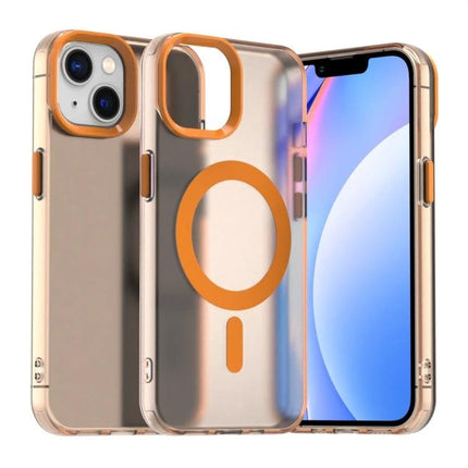 Candy MagSafe Case for iPhone 15 Everyday Protection for Daily Activities and Everyday Comfort — clear orange-accent MagSafe compatible protective case for iPhone 15