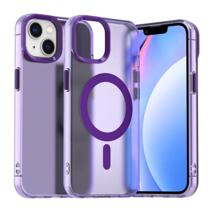 Candy MagSafe Case for iPhone - Everyday Protection purple clear slim MagSafe-compatible phone case showing back and front