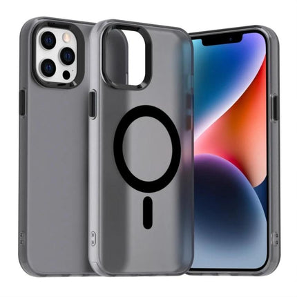 Candy MagSafe Case for iPhone - Everyday Protection slim grey MagSafe-compatible case showing back magnet ring and iPhone front