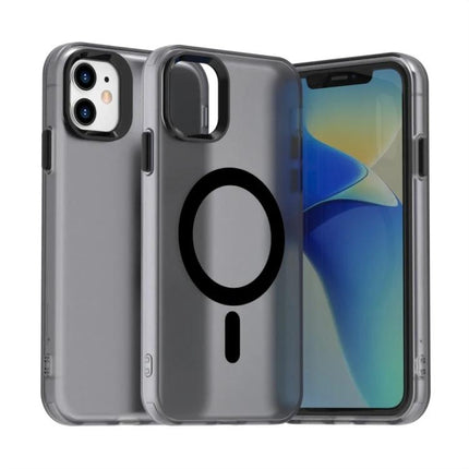Essential Candy Phone Case for Everyday iPhone Protection - slim gray PC shell with TPU bumper and MagSafe ring, scratch and drop protection