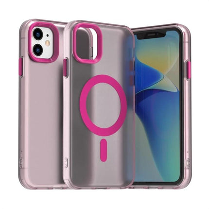 Essential Candy Phone Case for Everyday iPhone Protection - slim pink clear PC shell with TPU bumper and MagSafe-style ring