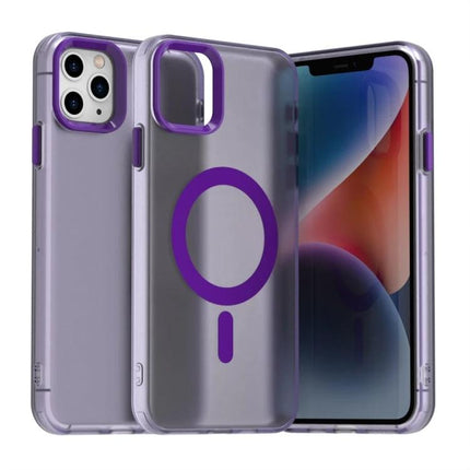 Candy Case for iPhone Everyday Protection - translucent purple MagSafe-compatible protective case with raised camera ring and shock-absorbing TPU edges